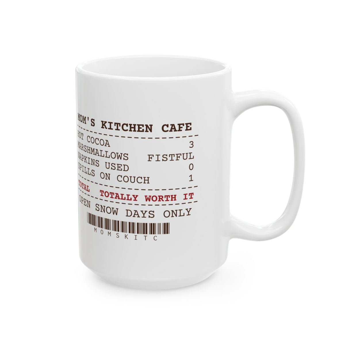 Funny Christmas Coffee Mug Mom's Kitchen Cafe Cocoa Receipt For Moms