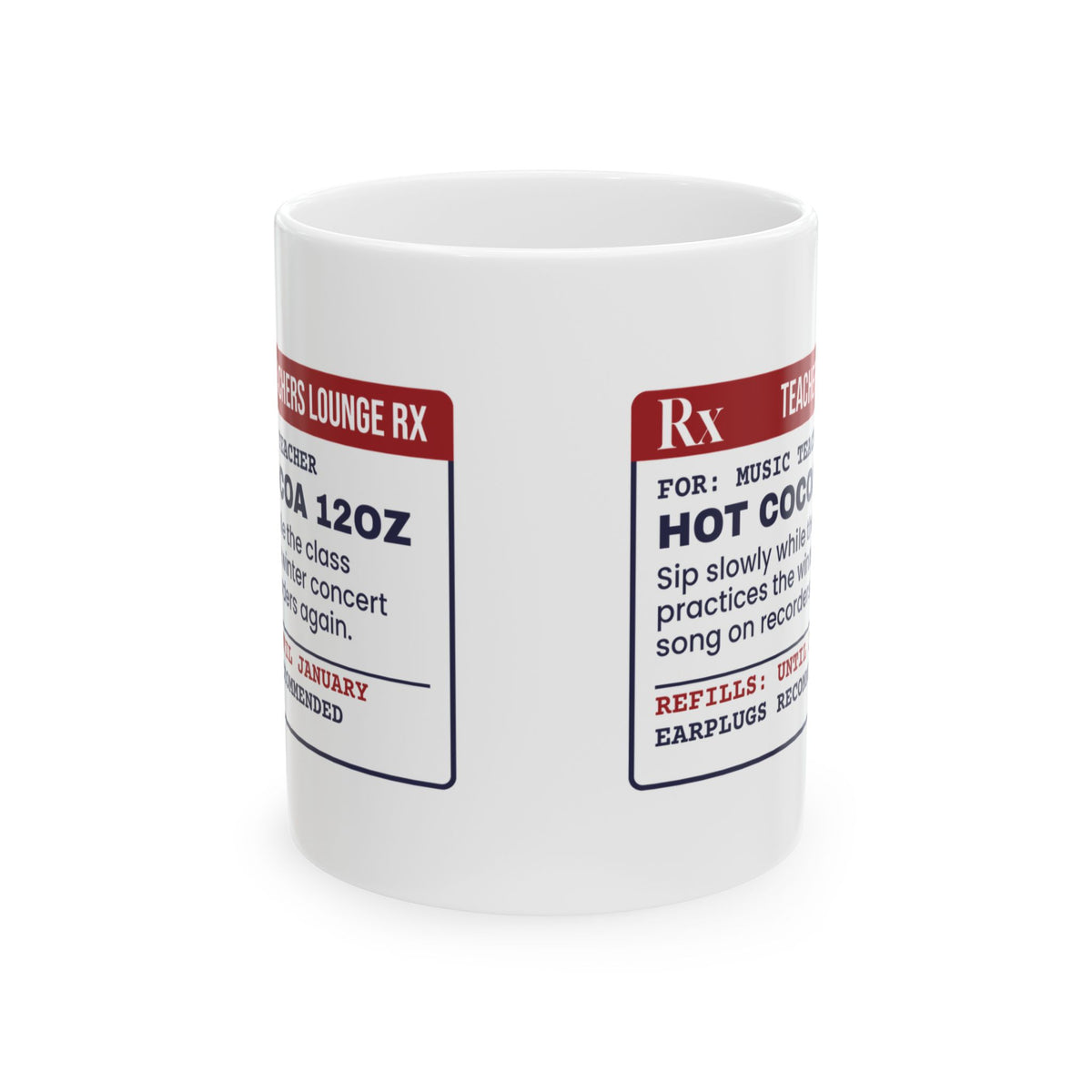 Funny Christmas Teacher Coffee Mug Hot Cocoa 12oz For Music Teachers