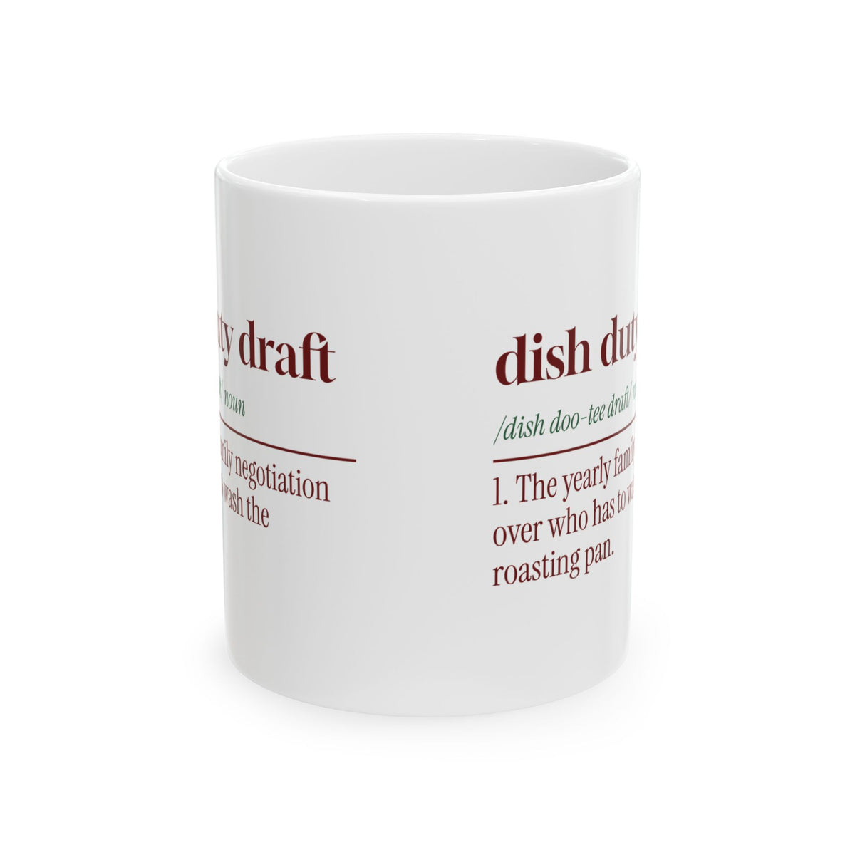 Funny Family Christmas Coffee Mug Dish Duty Draft Definition