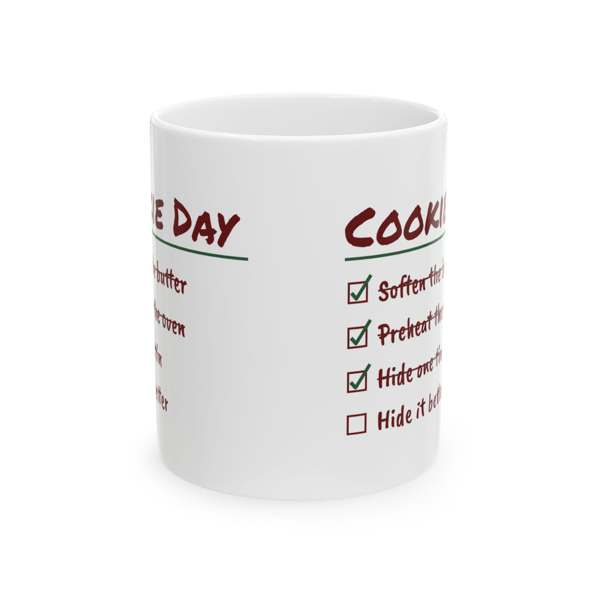 Funny Christmas Cookie Baking Coffee Mug Hide One Tin Checklist