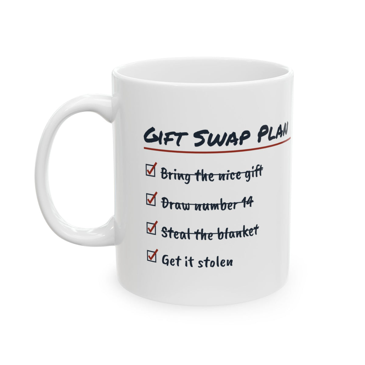 Funny White Elephant Coffee Mug Gift Swap Plan Get It Stolen Checklist
