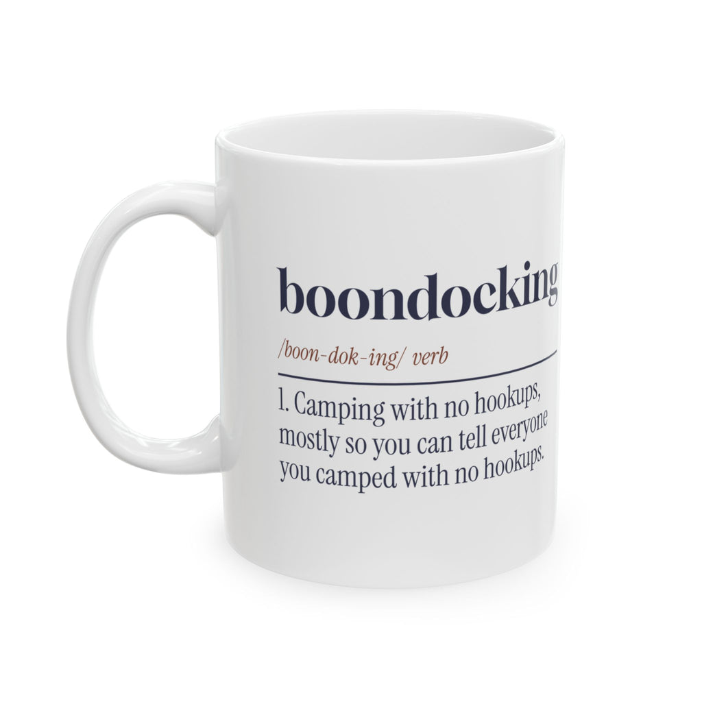 Funny RV Camping Coffee Mug Boondocking Definition For RV Owners