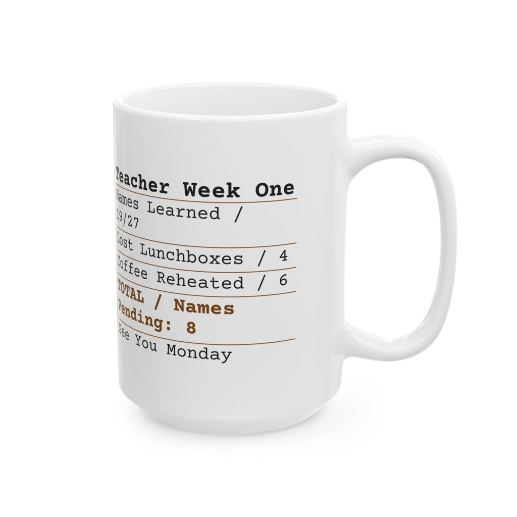 Funny Teacher Coffee Mug Week One Receipt Names Pending For Teachers