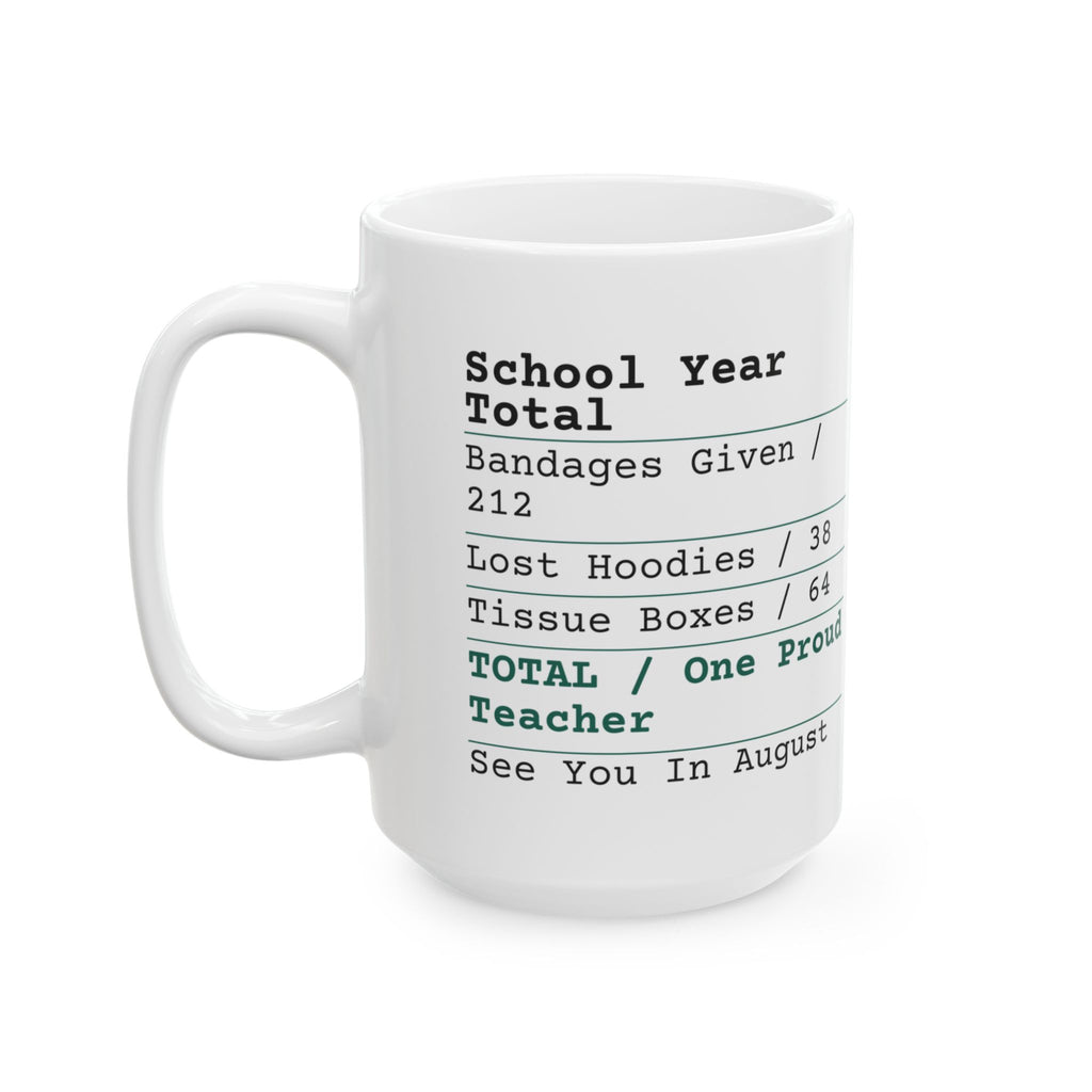 Funny Teacher Coffee Mug School Year Receipt One Proud Teacher