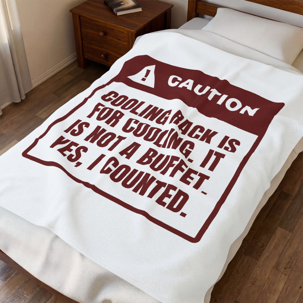 Funny Christmas Cookie Throw Blanket Cooling Rack Not A Buffet Warning