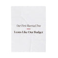 Funny Newlywed Christmas Throw Blanket Our First Married Tree Leans