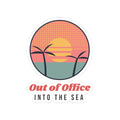 Retro Beach Sticker Out Of Office Into The Sea