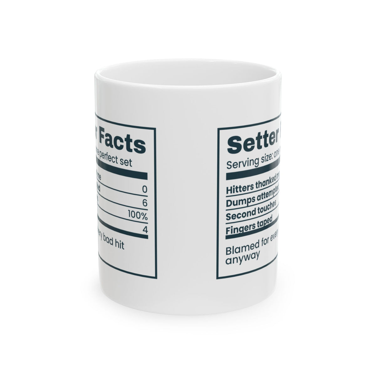 Funny Volleyball Setter Coffee Mug Setter Facts Label