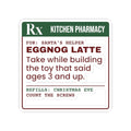 Funny Christmas Eve Sticker Eggnog Latte Prescription