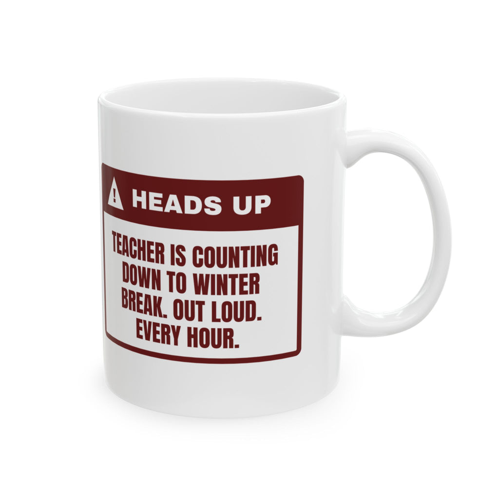 Funny Christmas Teacher Coffee Mug Counting Down To Winter Break