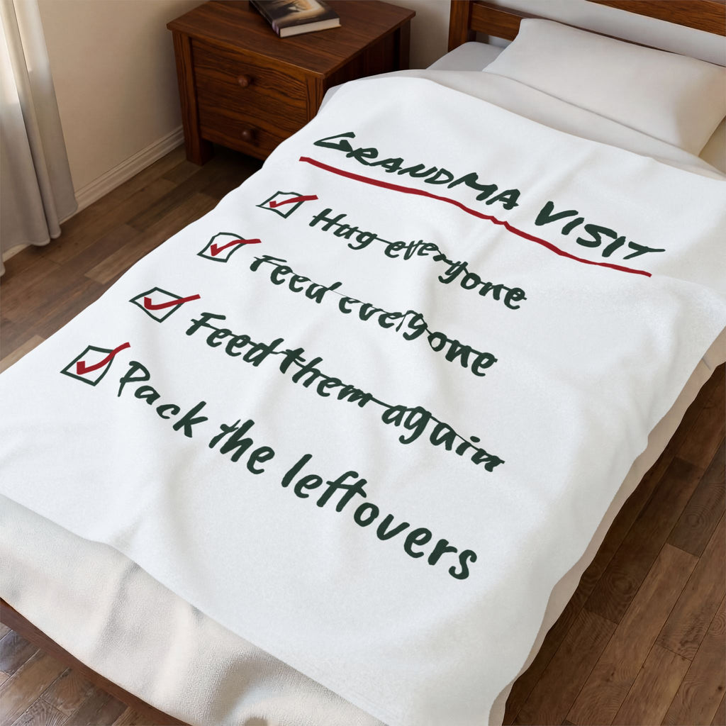 Funny Christmas Throw Blanket Grandma Visit Pack The Leftovers For Grandma
