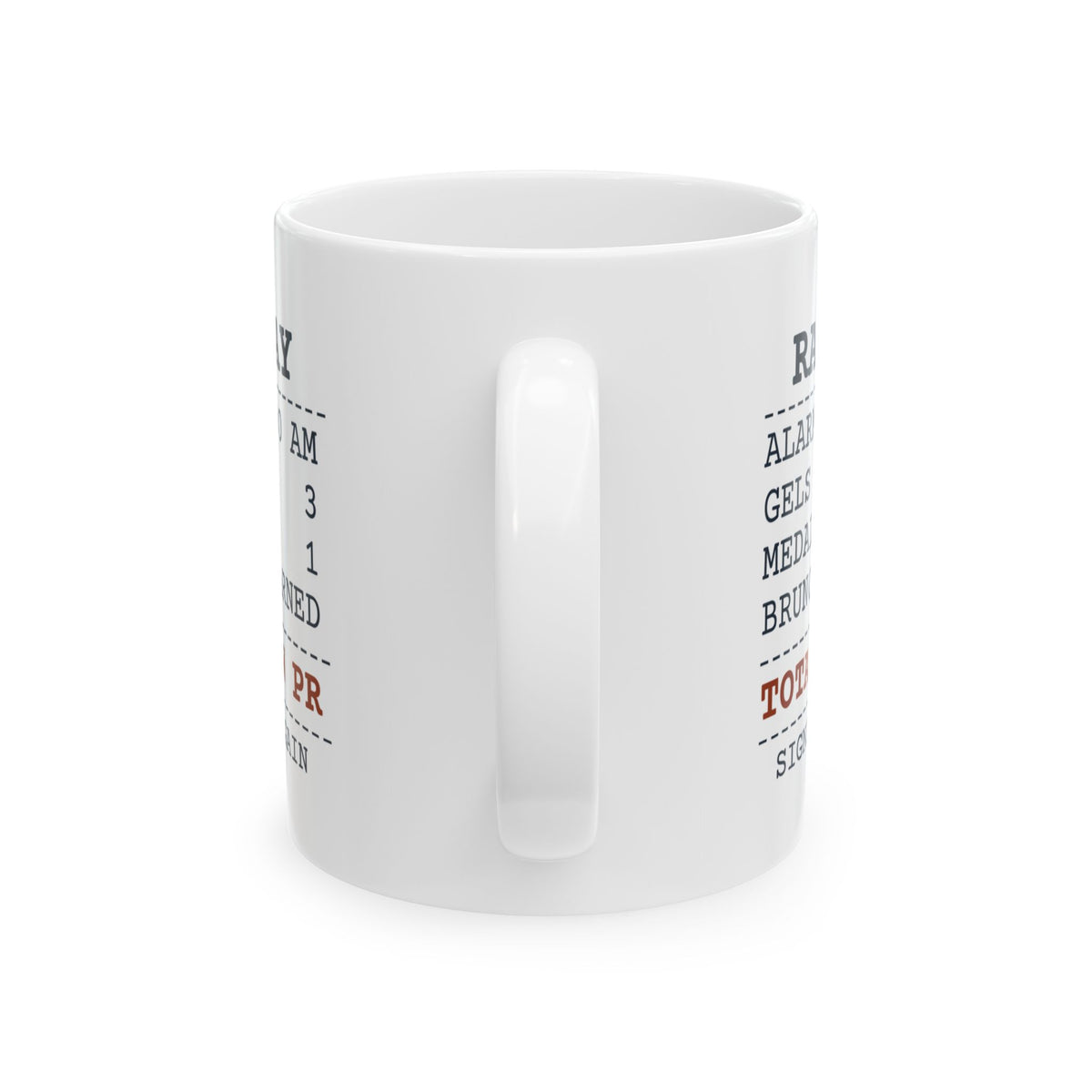 Funny Runner Coffee Mug Alarm At 4:30 Brunch Earned Race Day Receipt