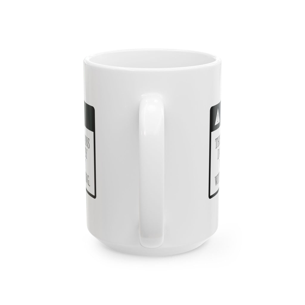 Funny Dad Joke Caution Label Coffee Mug For Dad