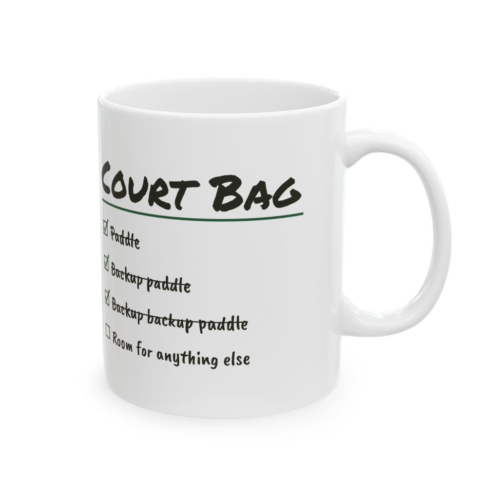 Pickleball Coffee Mug Court Bag Checklist Three Paddles For One Game