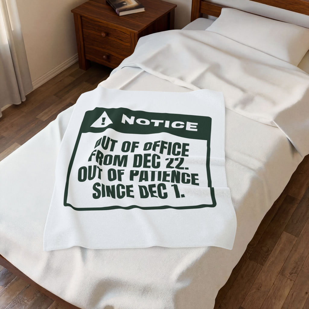 Funny Christmas Coworker Throw Blanket Out Of Office Dec 22 Notice