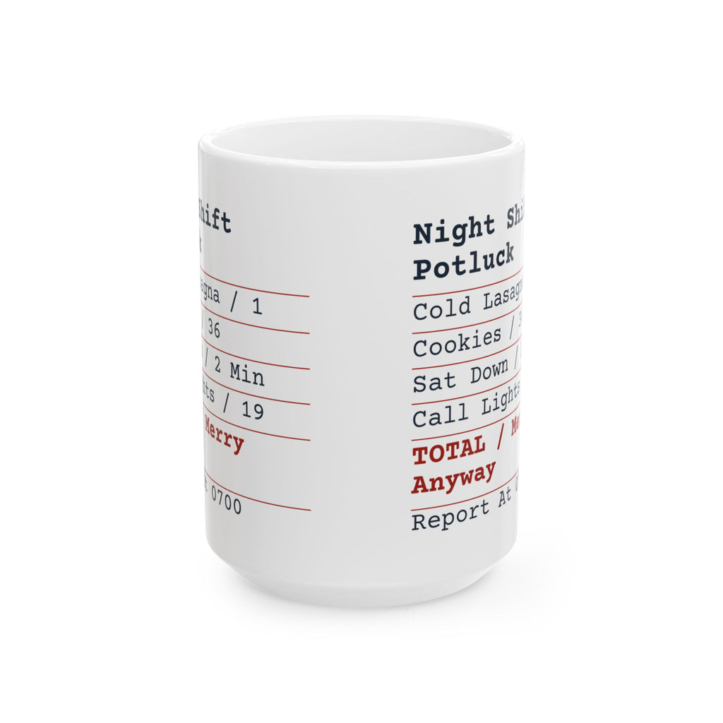 Funny Christmas Nurse Coffee Mug Night Shift Potluck Receipt