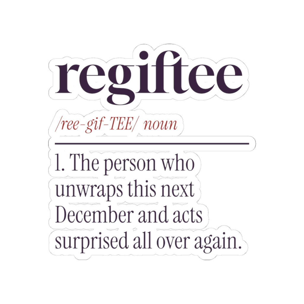 Funny White Elephant Sticker Regiftee Definition For Gift Swaps