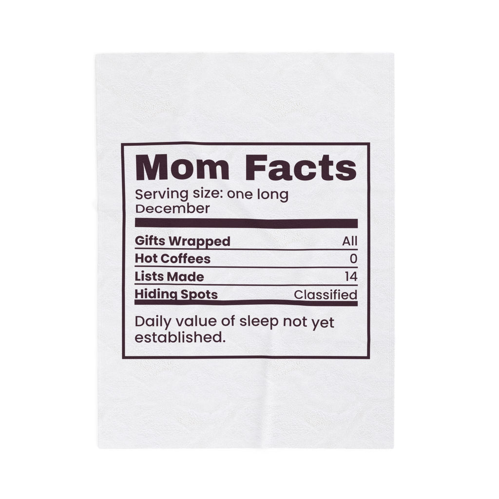 Funny Mom Christmas Throw Blanket Mom Facts Nutrition Label