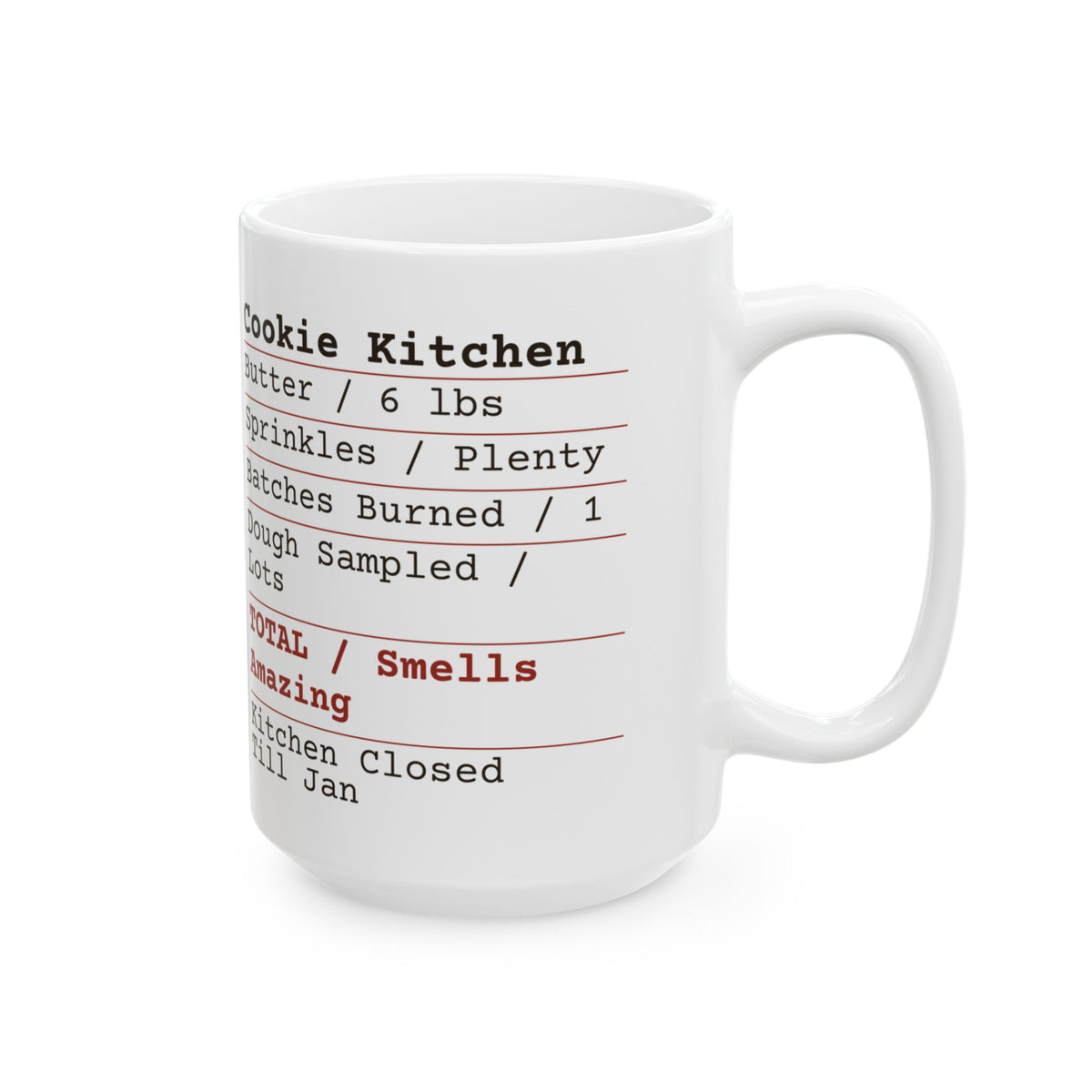 Funny Christmas Baking Coffee Mug Cookie Kitchen Receipt