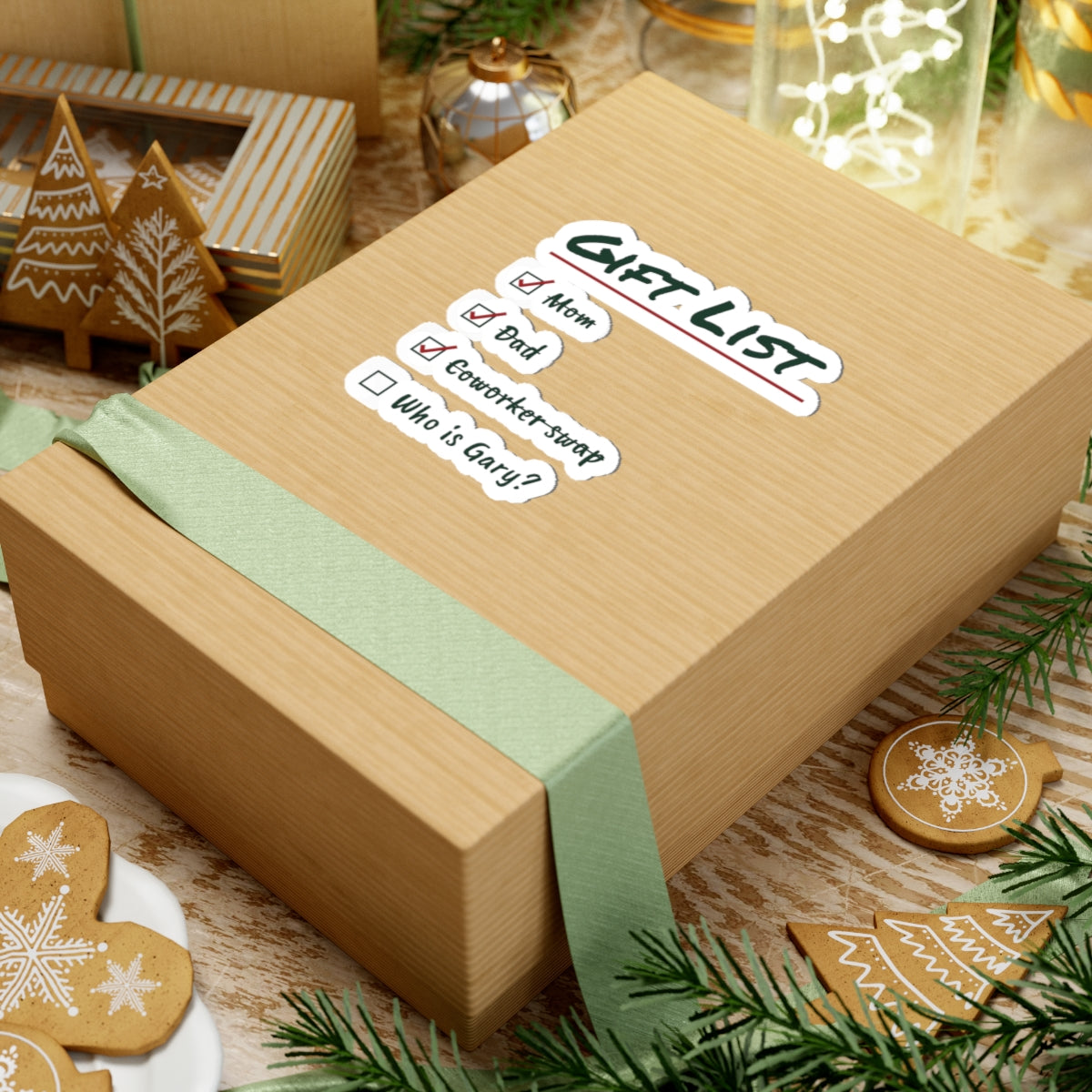 Funny Christmas Sticker Gift List Who Is Gary For Shoppers