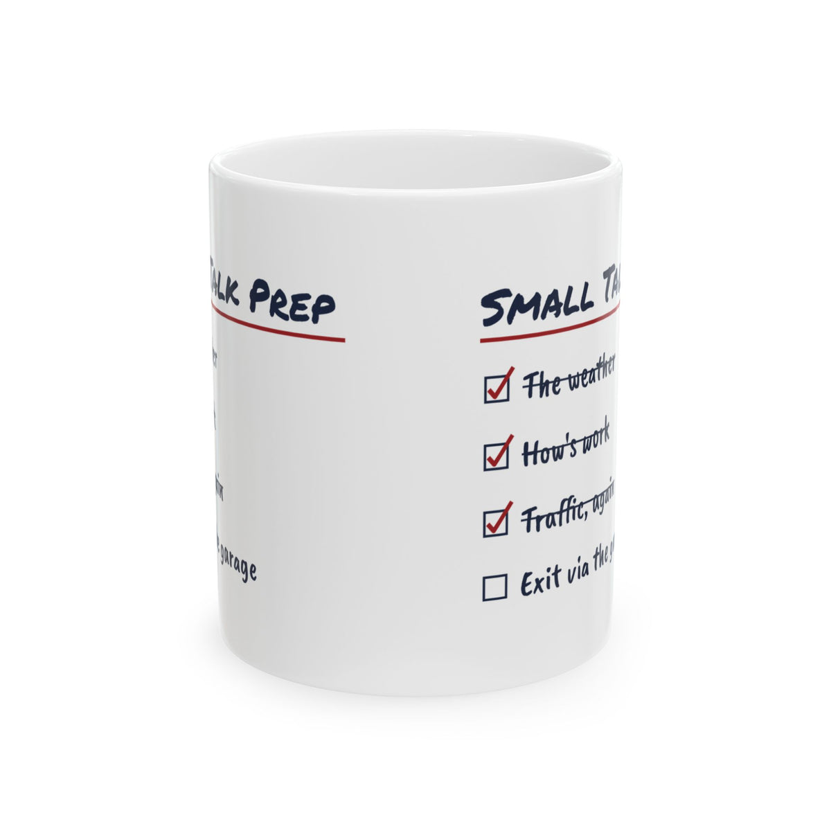 Funny Christmas Coffee Mug Small Talk Prep Checklist For Introverts
