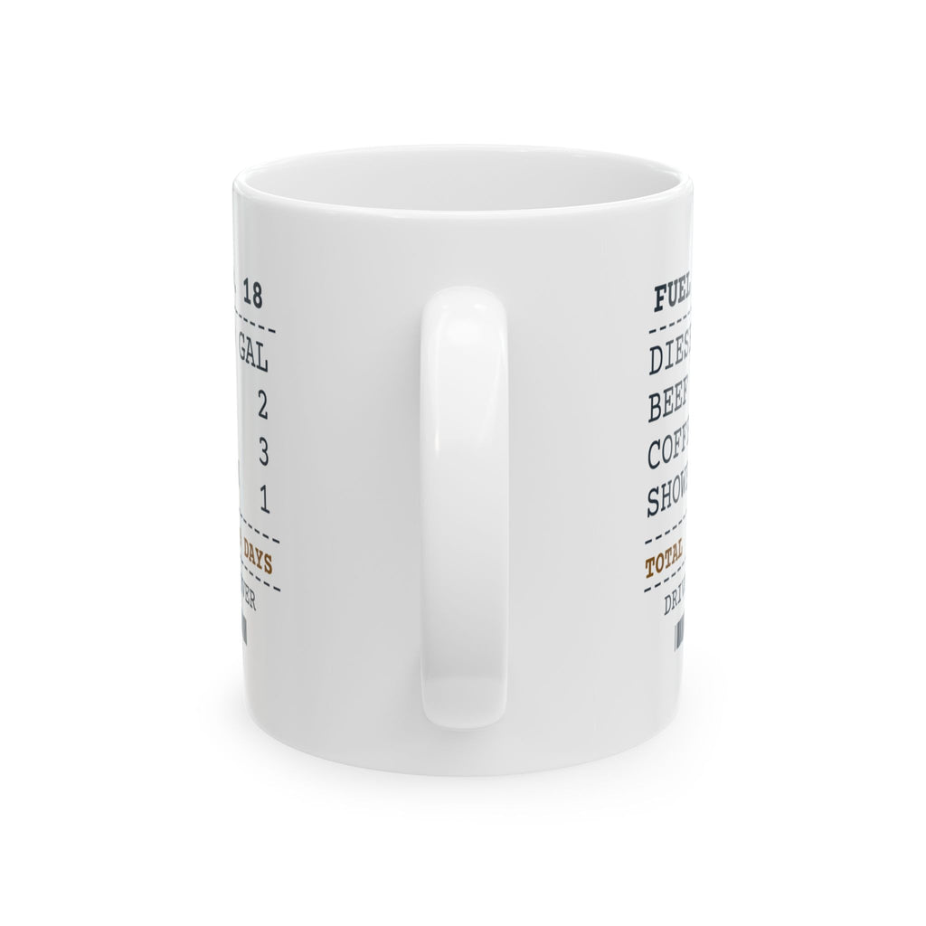 Funny Truck Driver Mug Fuel Stop Receipt Home in 9 Days For Truckers