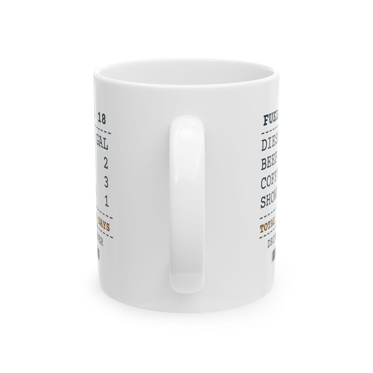 Funny Truck Driver Mug Fuel Stop Receipt Home in 9 Days For Truckers