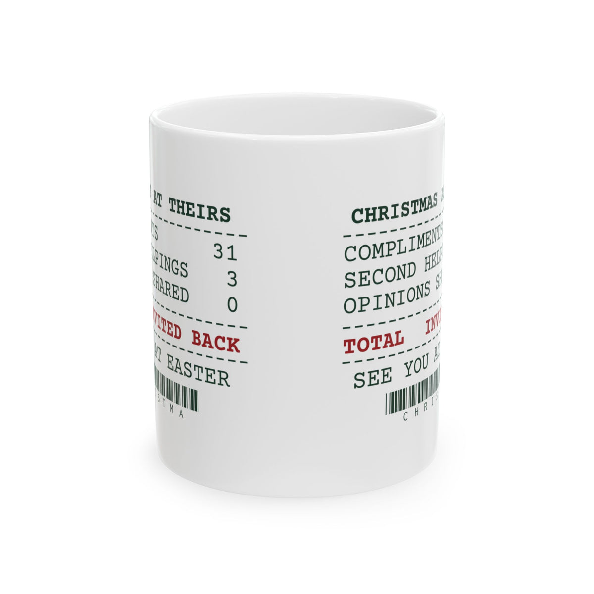 Funny In-Laws Christmas Coffee Mug Opinions Shared 0 Invited Back