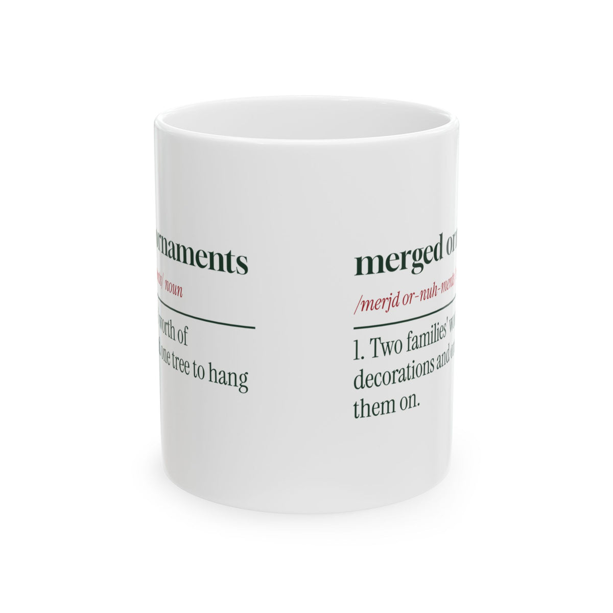 Funny Newlywed Christmas Coffee Mug Merged Ornaments Definition