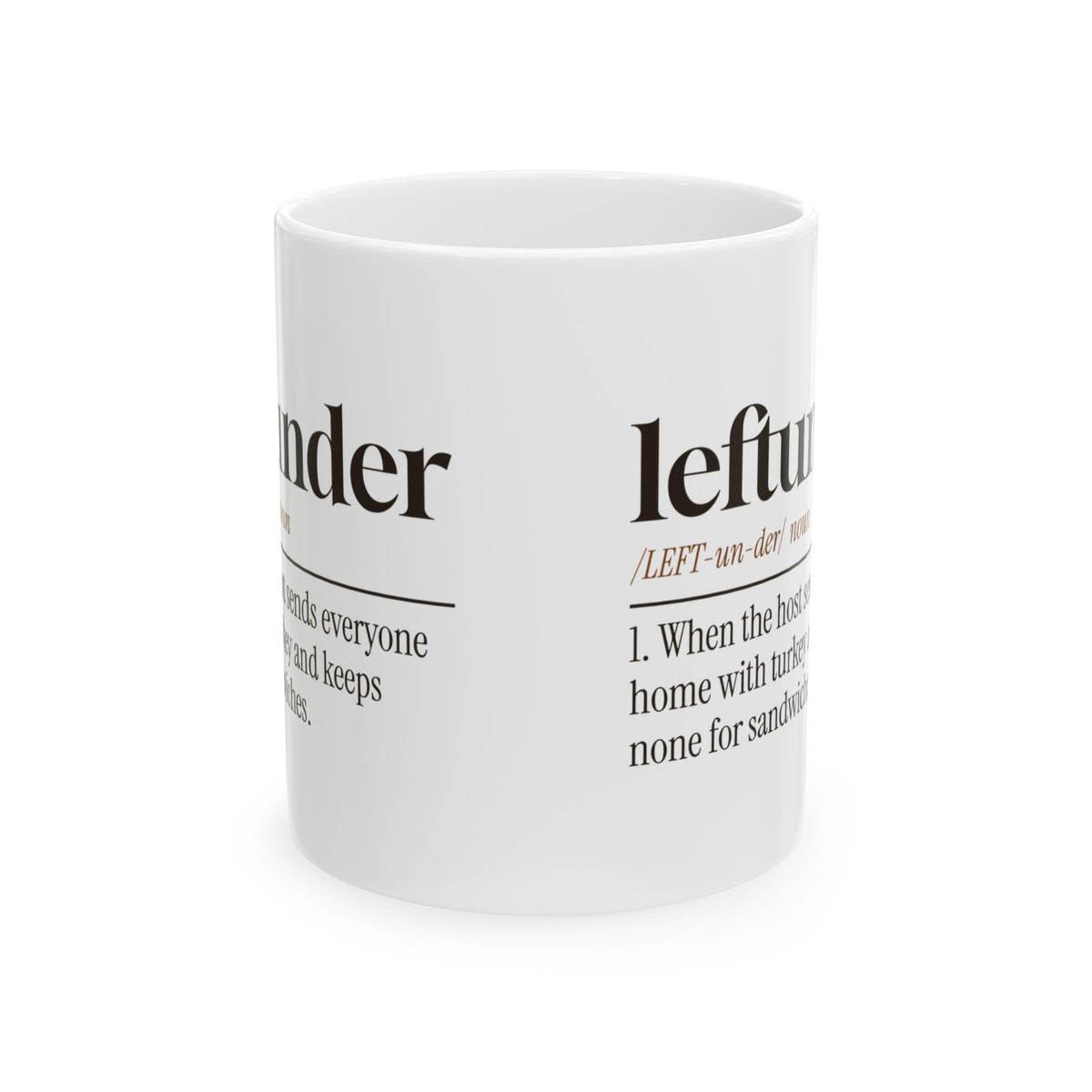 Funny Thanksgiving Coffee Mug Leftunder Definition For Hosts