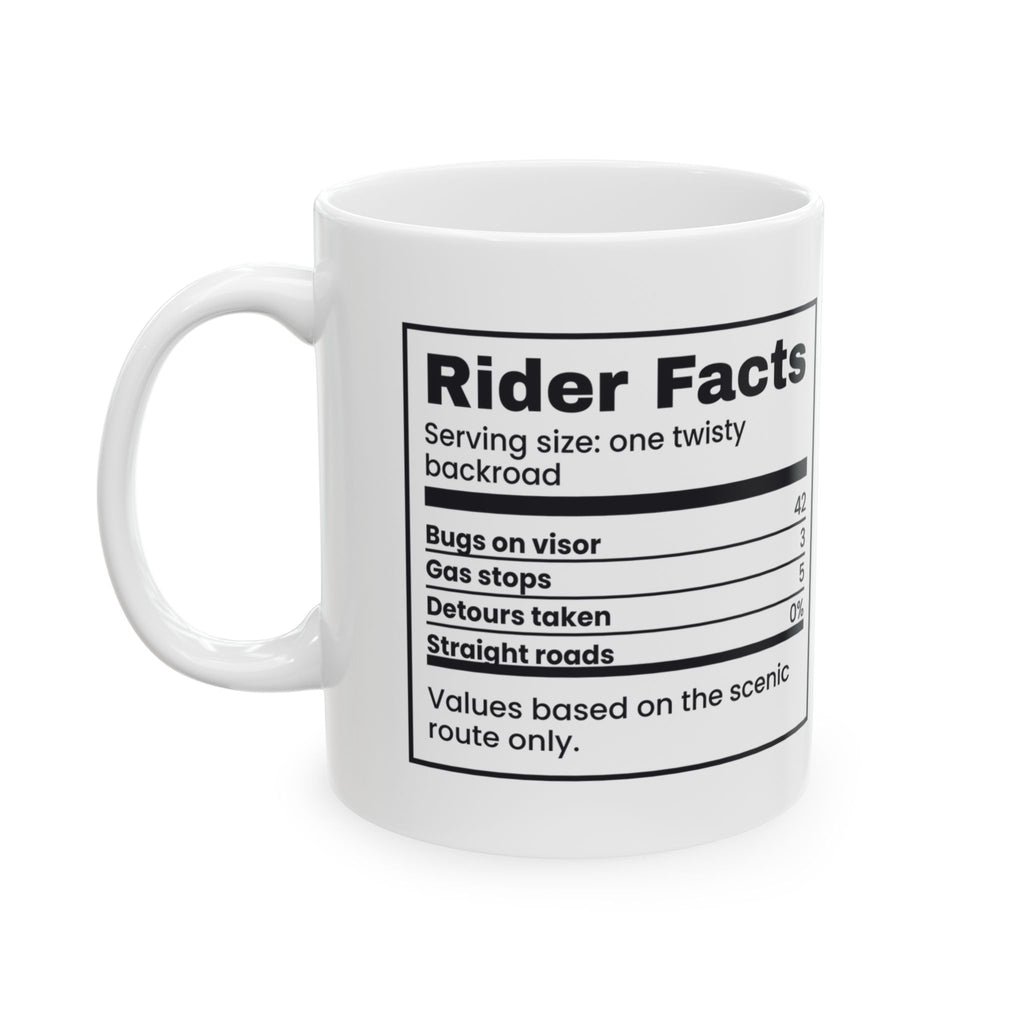 Rider Facts Motorcycle Coffee Mug Zero Percent Straight Roads