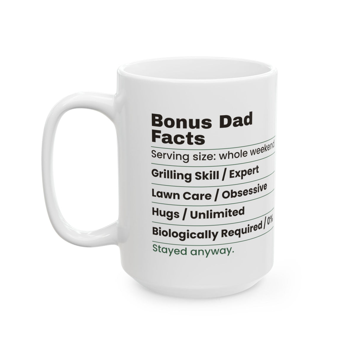 Bonus Dad Facts Coffee Mug Funny Label For Stepdads