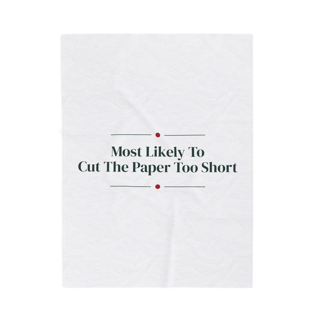 Funny Christmas Throw Blanket Most Likely To Cut The Paper Too Short Family