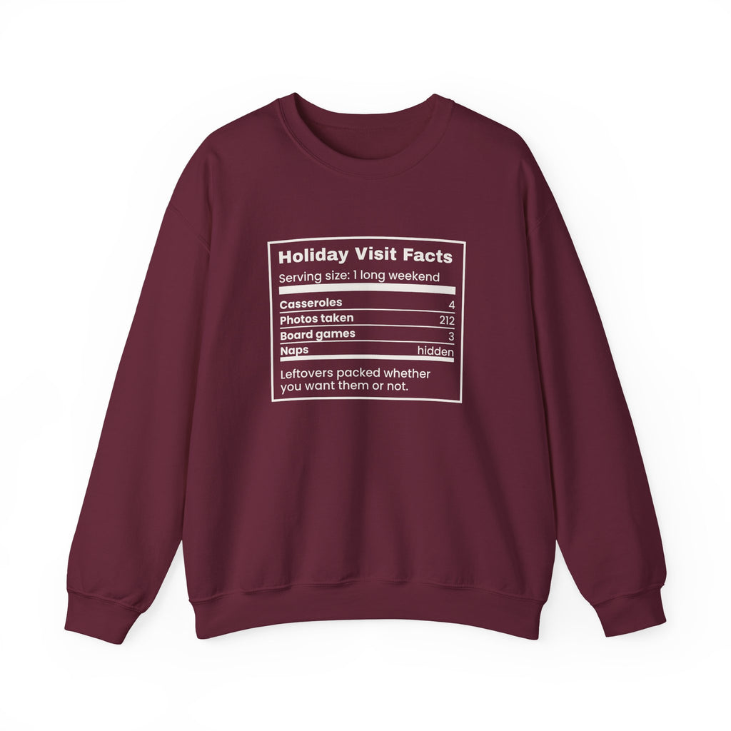 Funny Christmas In-Laws Sweatshirt Holiday Visit Facts Label