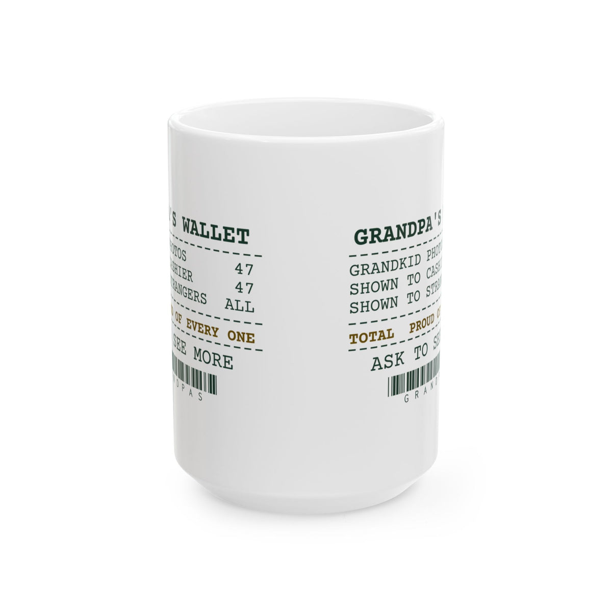 Funny Christmas Coffee Mug Grandpa's Wallet Photos Proud Of Every One