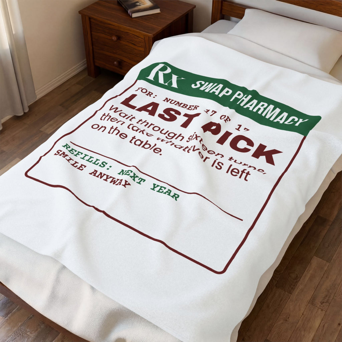 Funny White Elephant Throw Blanket Last Pick Whatever Is Left Prescription