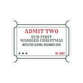 Newlywed Christmas Sticker First Married Christmas Ticket
