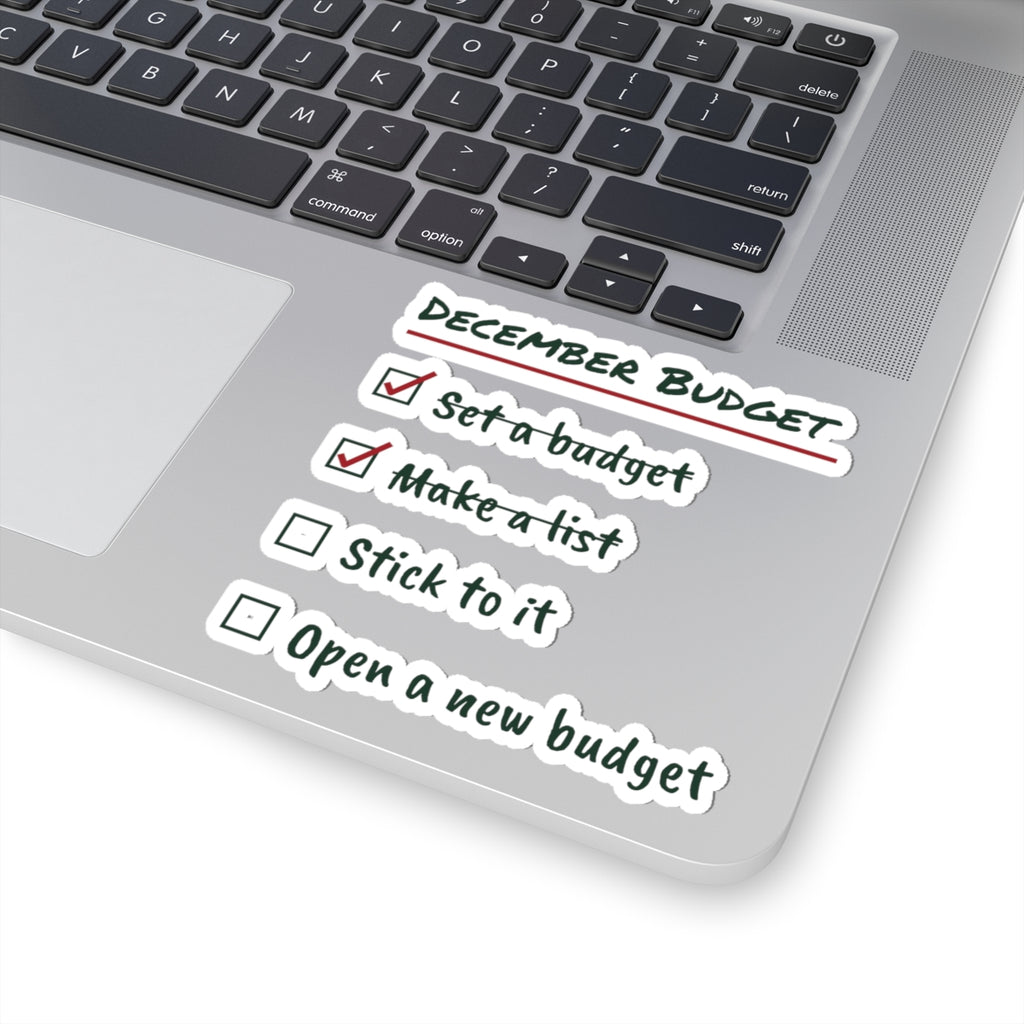 Funny Christmas Sticker December Budget Open A New Budget Checklist