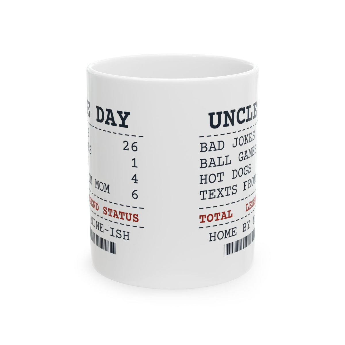 Funny Uncle Coffee Mug Bad Jokes 26 Hot Dogs 4 Receipt