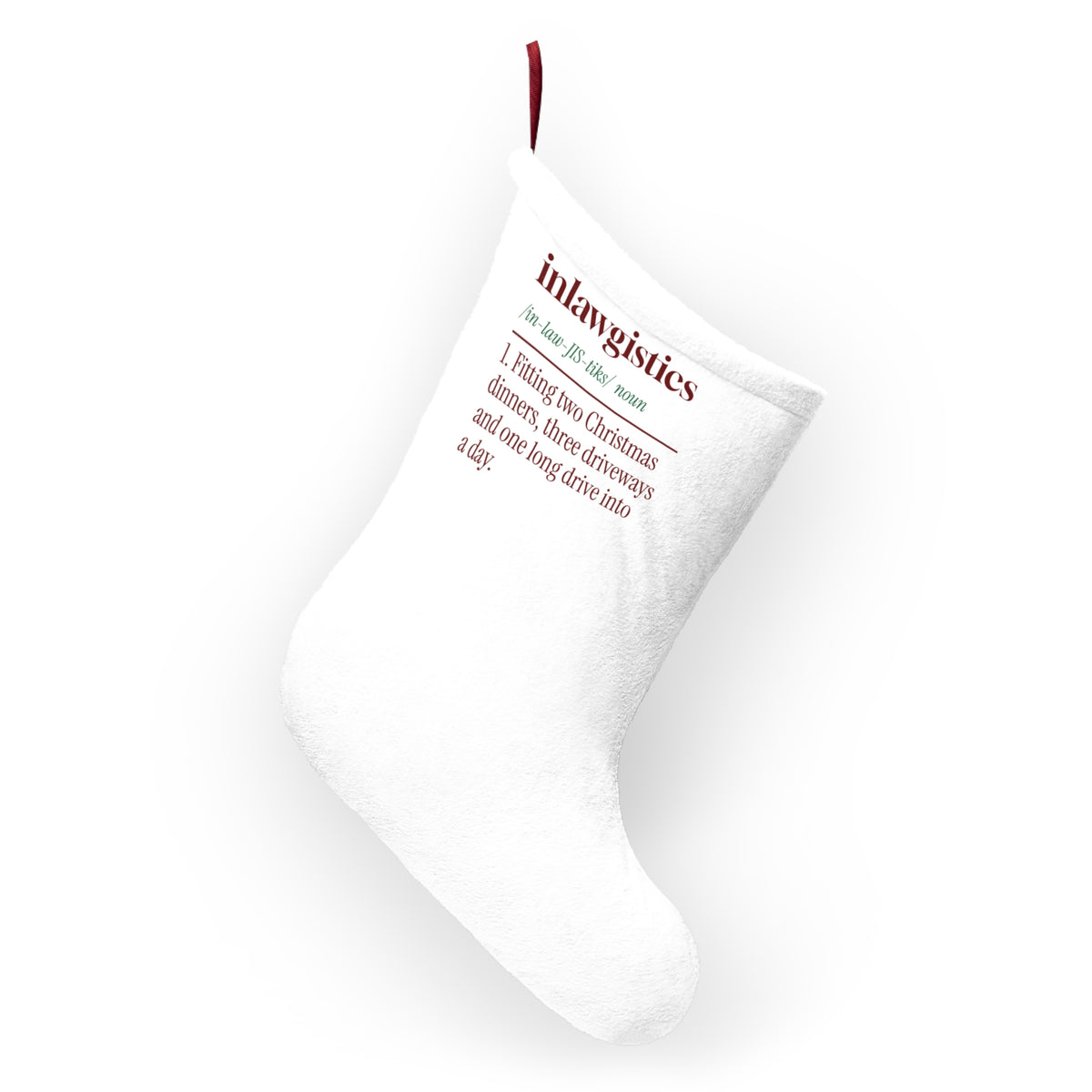 Funny Christmas In-Laws Christmas Stocking Inlawgistics Dictionary