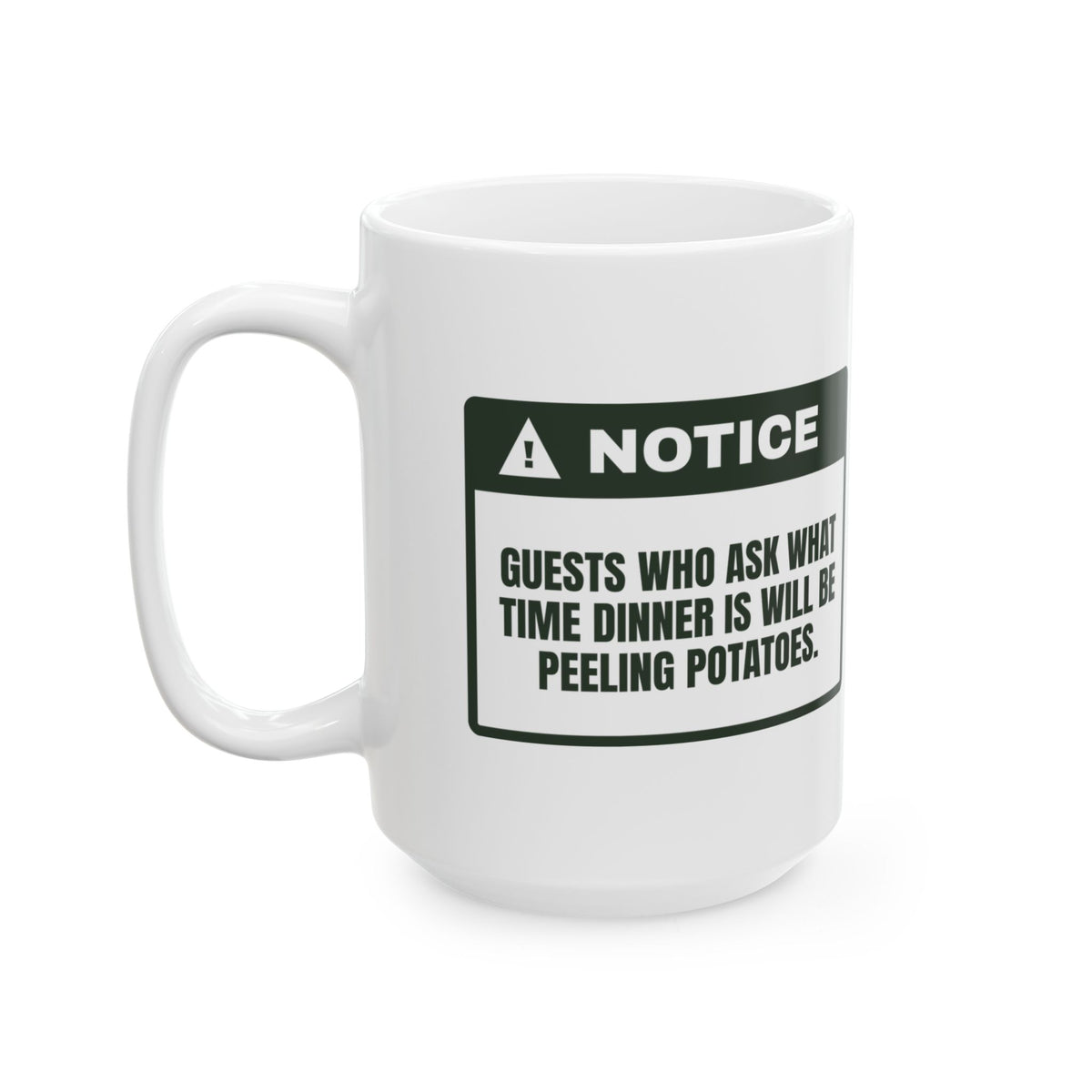 Funny Christmas Host Coffee Mug Ask When Dinner Is Peel Potatoes
