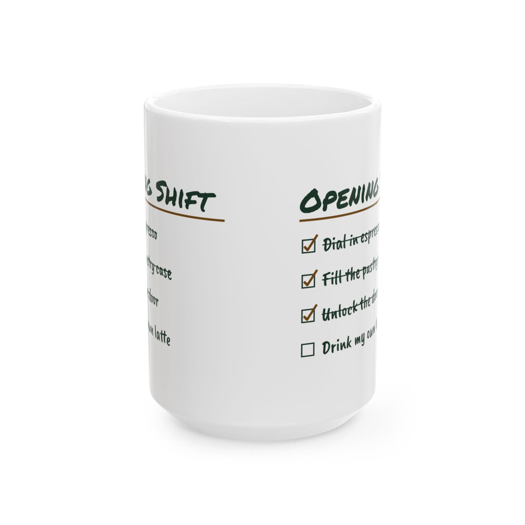 Funny Barista Coffee Mug Opening Shift Checklist For Baristas