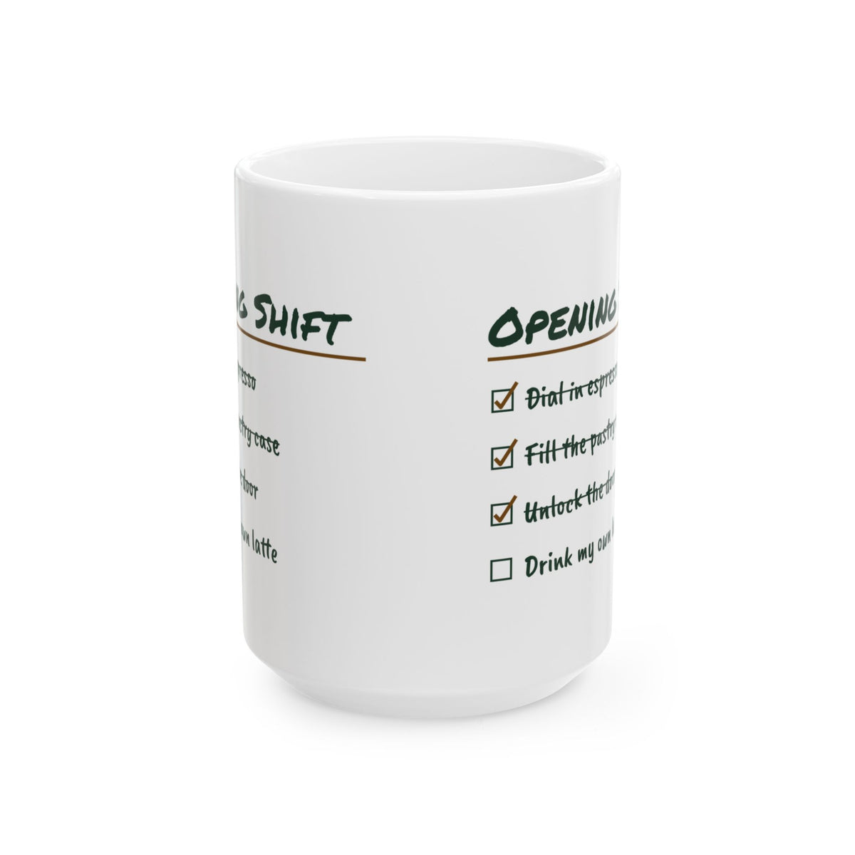 Funny Barista Coffee Mug Opening Shift Checklist For Baristas