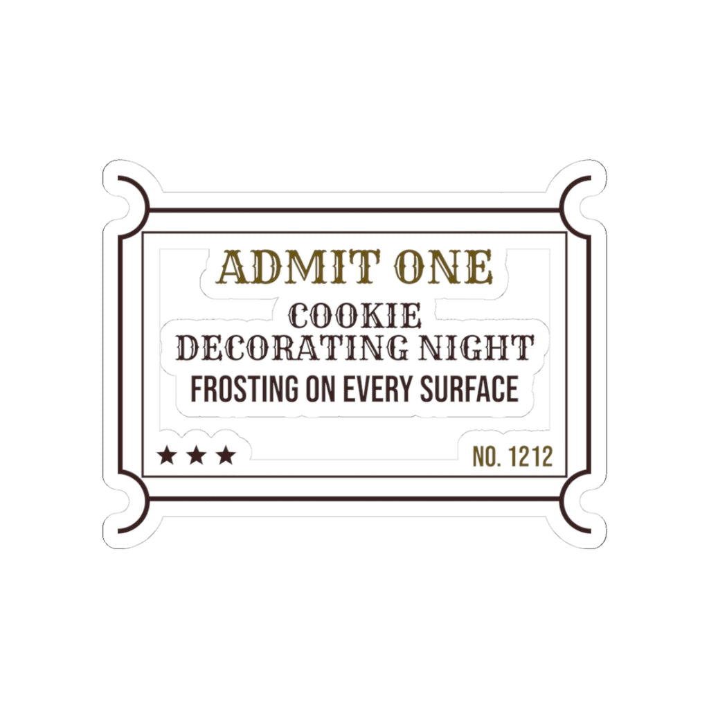 Funny Christmas Baking Sticker Cookie Decorating Night Ticket