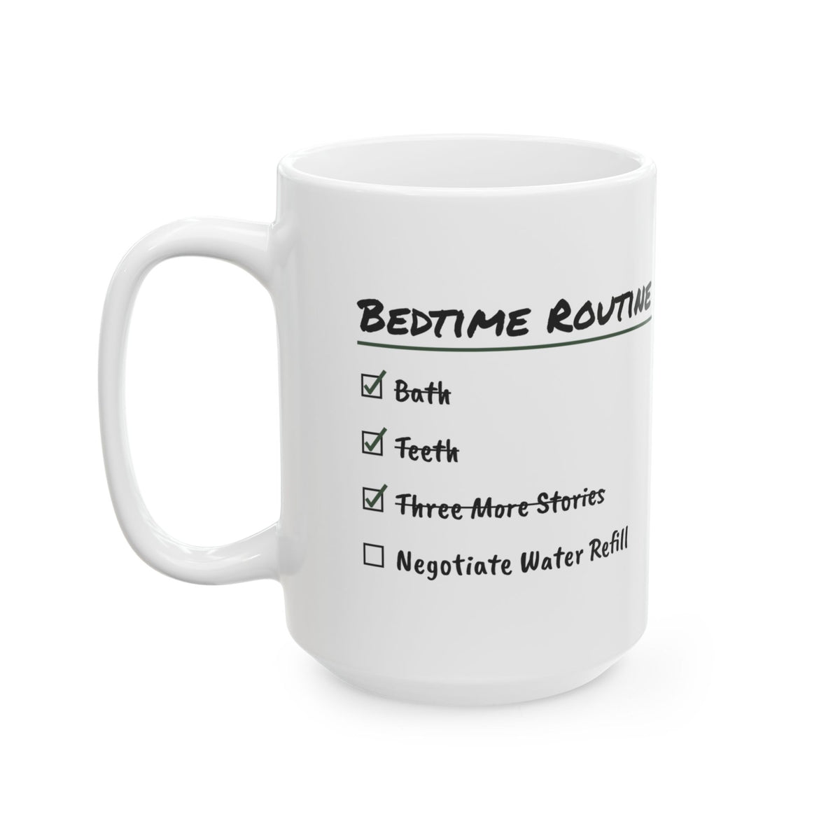 Funny Mom Checklist Coffee Mug Bedtime Negotiation For Wife