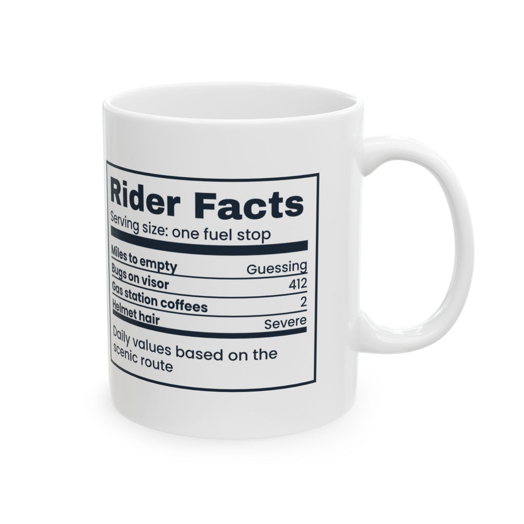 Funny Biker Mug Rider Facts Nutrition Label For Motorcyclists