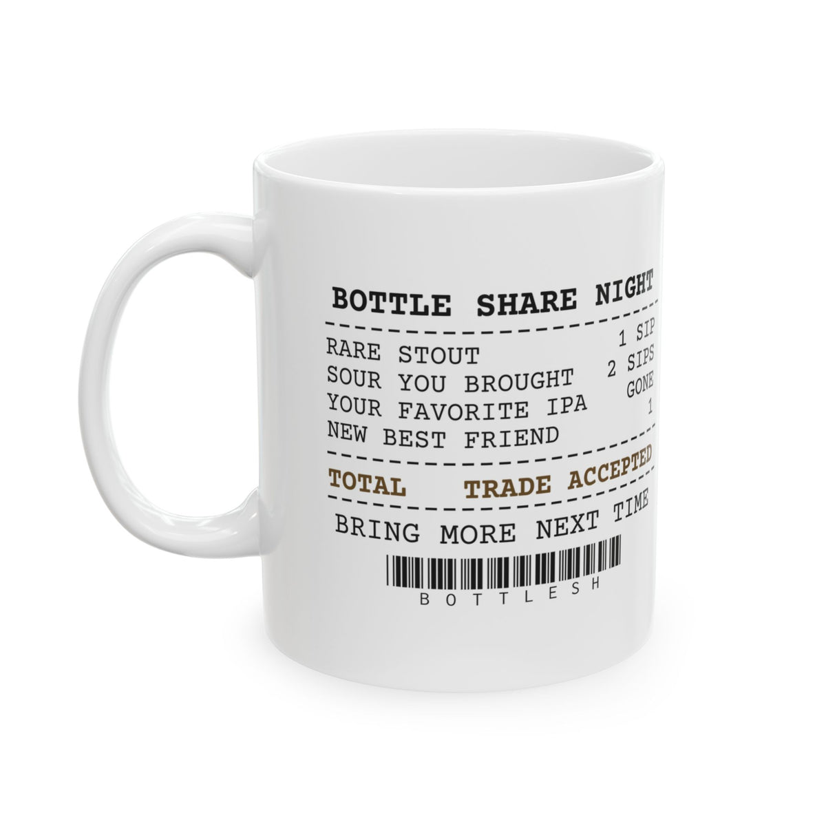 Craft Beer Coffee Mug Bottle Share Trade Accepted