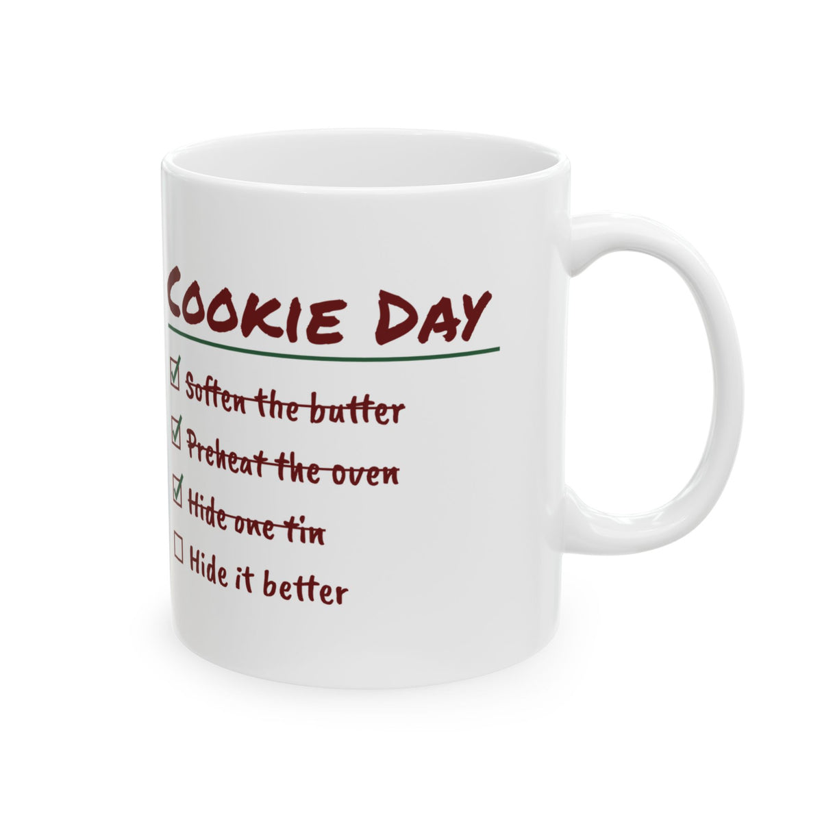 Funny Christmas Cookie Baking Coffee Mug Hide One Tin Checklist