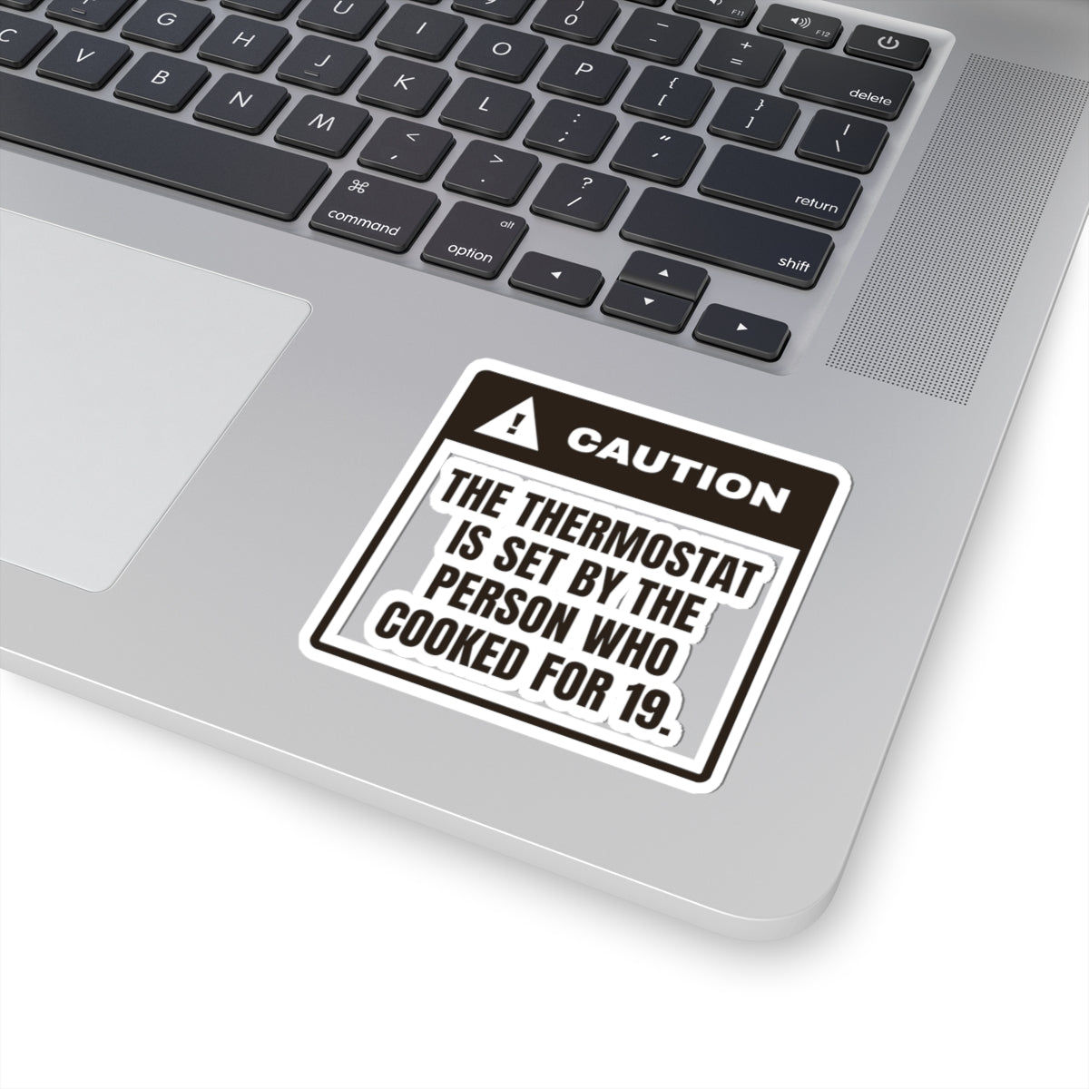 Funny Christmas Host Sticker Thermostat Set By The Cook Warning
