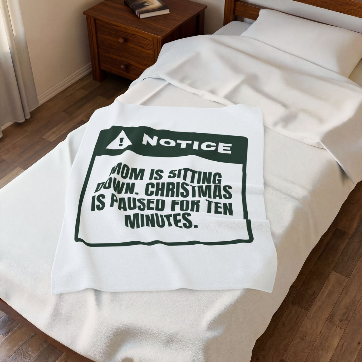 Funny Christmas Throw Blanket Mom Is Sitting Down Christmas Is Paused